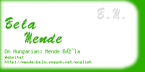 bela mende business card